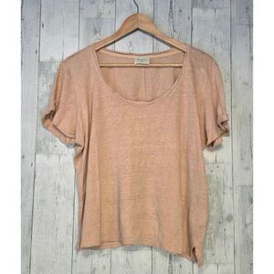 WRAP London Sheer Slouchy Linen T-Shirt Sz. 16